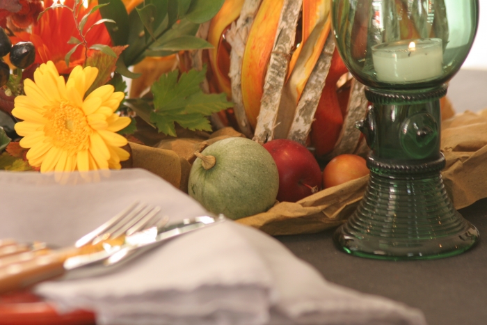 秋の収穫のテーブル